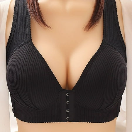 

S LUKKC LUKKC Front Closure Bras for Women No Underwire Bust Lift Full Coverage Seamless Push Up Bralettes with Stay-in-Place Straps Gifts for Women