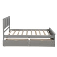 thumbnail image 4 of Euroco Wood Twin Platform Bed with Headboard & 2 Storage Drawers for Kids Teens, Gray, 4 of 10