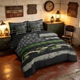 thumbnail image 2 of Manfei RetroCamo American Flag Full Size Bedding Sets, Fourth of July Full Size Bed in a Bag, Gray Green Beige, Black Reversible 7 Pieces, 2 of 6