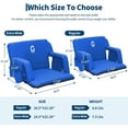 thumbnail image 2 of Lumiparty Reclining Stadium Seats with Back Support and Padded Cushion, 20.5" Bleacher Chair with Anti-Slip Mat, 6 Adjustable Angle, Large Pockets, Cup Holders, Blue, 2 of 7