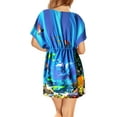 thumbnail image 4 of HAPPY BAY Women's Beachwear Summer Mini Tropical Dress Swimsuit Coverups V Neck Tops Swim Beach Cover ups for Swimwear Women XL-XXL Admiral_AC601, 4 of 5