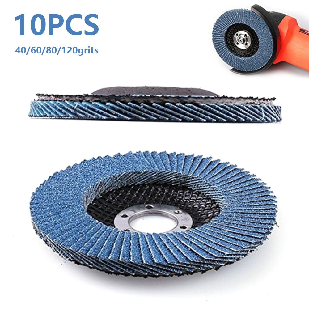 10 PCS 4.5”x 115MM Professional 40 Grit Zirconia Flap Disc Grinding Wheels 