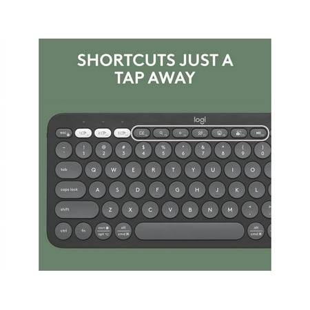 Logitech - Pebble Keys 2 Slim TKL Wireless Scissor Keyboard for Windows, macOS, iPadOS, Chrome - Graphite