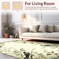 thumbnail image 2 of ODIKA 3'x5' Machine Washable Non-Slip Area Rug, Botanical Circle Featuring Graceful Birds and Leafy Vignettes High Traffic Rug, Green, 211417, 2 of 7