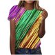 thumbnail image 2 of Xuyuer Happy Mardi Gras Shirt Womens Mardi Gras Day Heart Tshirt Tuesday Carnival Tee New Orleans Party Short Sleeve Casual Short Sleeve Tops Holiday Bleached Short Sleeve Tops, 2 of 5