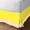 thumbnail image 2 of D.N.G. BEDDINGS 1 Piece Split Corner Two Tone Tailored Bed Skirt, California King Size 26 Inch Deep Pocket, 800 Thread Count, 100% Egyptian Cotton, Solid Yellow/Ivory Color., 2 of 3
