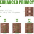 thumbnail image 3 of 3 Panels Air Conditioner Fence Screen Outdoor, Wood Cedar Privacy Fence to Hide AC & Trash Enclosure, 32" W x 38" H,Brown, 3 of 7