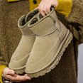 thumbnail image 5 of Men's Slip-On Fleece Lined Short Winter Snow Boots, Adult Male Round Toe Suede Upper Footwear with Thick Platform Outsole for Cold Season Daily Wear, 5 of 7