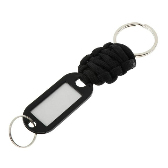 Paracord Cordón Llavero Mosquetón Equipo de emergencia Negro Cola Llavero Paracord