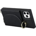 thumbnail image 6 of Crossbody Phone Cases for iPhone 11 Pro Max with Card Holder for Women,iPhone 11 Pro Max Case Wallet with Lanyard Strap,PU Leather Magnetic Clasp [Ring Holder Kickstand],(Black), 6 of 13