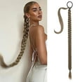 thumbnail image 3 of Perruque pour Femmes Confortable à Porter Lisse Douce Duveteuse Sans Nœud Coiffure Naturelle Tressée Extensions de Queue de Cheval Longue Perruque pour Dames, 3 of 10