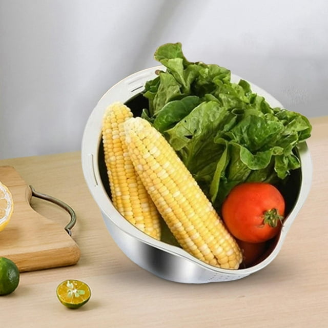Bol de Rinçage de Riz Gadgets de Cuisine Panier d'Eau pour la Maison Panier d'Égouttage Polyvalent pour Légumes et Fruits pour Riz Fruits Haricots Rouges