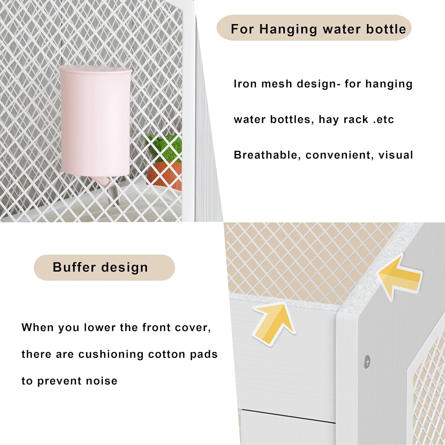 PAKASEPT Hamster Cage, Small Animal Cages with Storage Cabinet, Visual and Ventilated Large Habitats Hamster House for Rat, Guinea Pig, Hedgehog, Gerbil
