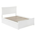 thumbnail image 1 of Leo & Lacey Lit Plateforme Urbain Moderne en Bois Massif avec Rangement Complet, Blanc, 1 of 7