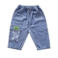 thumbnail image 6 of Gubotare Boys Bermuda Gradient Jeans Kids Vintage Elastic High Waist Washed Distressed Denim Shorts Teen Casual Y2k Jorts 5T 6T (Blue,5-6 Years), 6 of 6