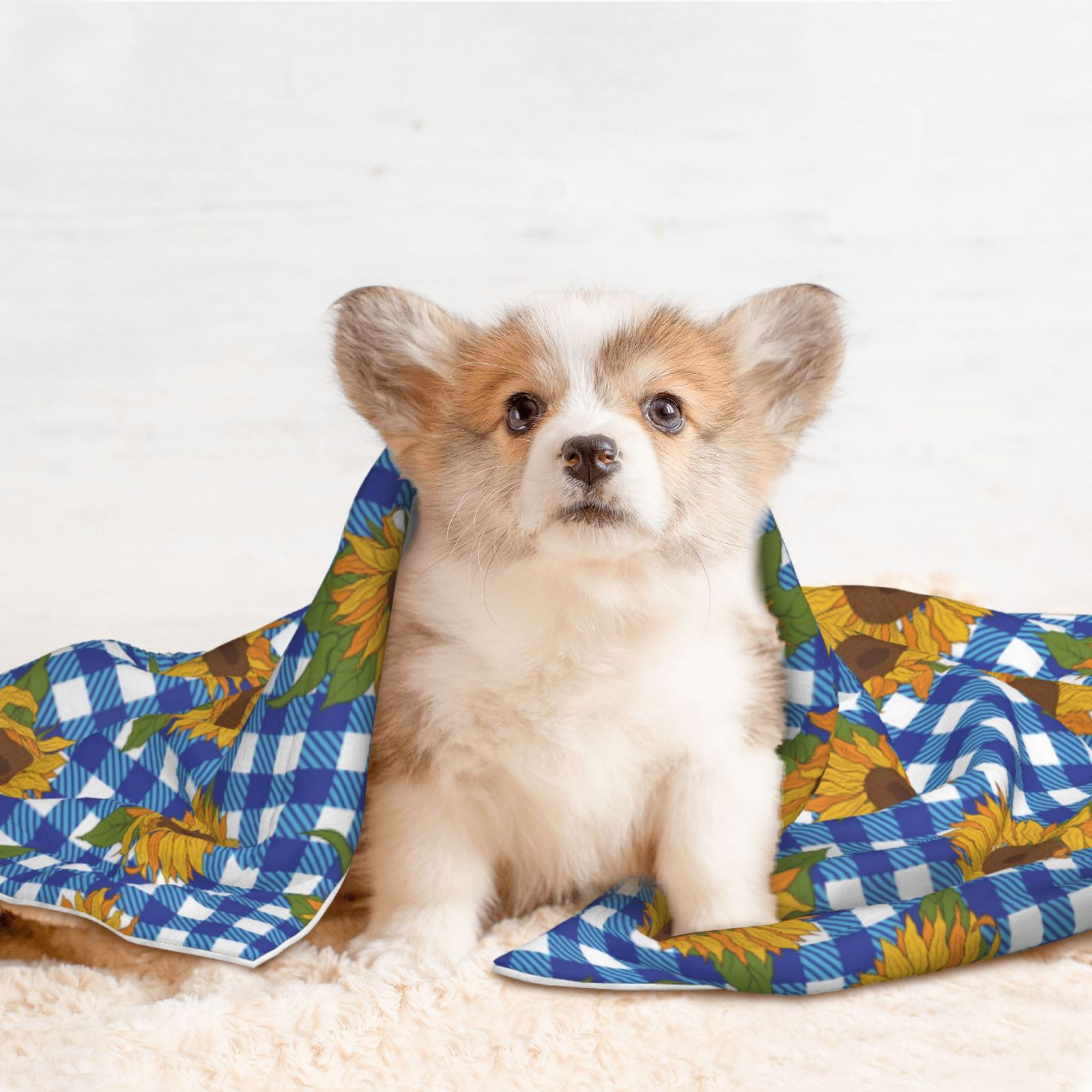 Naloa Sunflowers Dog Blanket, 3 Sizes Cat Blanket for Indoor Cats Large Medium Small Dog Gifts-Medium
