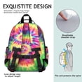 thumbnail image 5 of Colorful Tie Dye Pattern Backpack for School,Cute School Bag,Schoolbag with Adjustable Shoulder Straps & Padded Back,15.25"x11.5"x5.25", 5 of 5