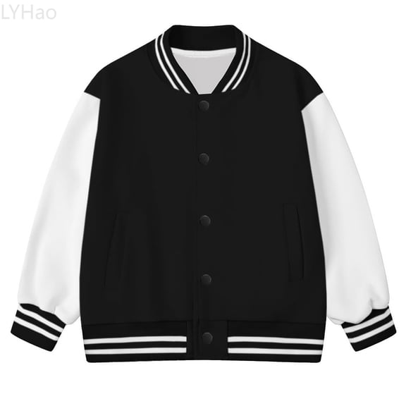 LYHao Boys Casual Baseball Jacket Kids Sporty Open Front Cardigan Coat With Color Sleeves For Fall And Winter Boys Jacket Coats,Sizes 4-5 Years