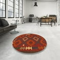 thumbnail image 4 of Ahgly Company Machine Washable Indoor Round Contemporary Saddle Brown Area Rugs, 7' Round, 4 of 7