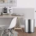 thumbnail image 6 of STRELECT Stainless Steel 50L/13 Gallon Step Trash Can, Kitchen Garbage Can with Lid, Foot Pedal and Removable Inner Bucket, Semi-Round, 6 of 7