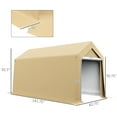 thumbnail image 3 of 7' X 12' Outdoor Tent Storage - Heavy Duty, Waterproof With Ventilation & Door, Beige Building Ventilation,, 3 of 4