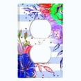 thumbnail image 2 of Metal Light Switch Plate Cover Floral Pastel Teal Striped Pattern FLW009, 2 of 13