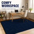 thumbnail image 6 of HOISUN 5x8 ft Soft Shag Area Rug for Bedroom Living Room, Fluffy Plush Non-Slip Carpet, Navy Blue, 6 of 10