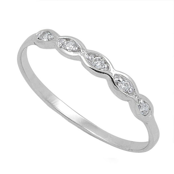 Infinity Pattern Cubic Zirconia Ring Sterling Silver 925