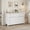 Antique White, variant on Kojooin 6-Drawer Dresser - Stylish Freestanding Storage Unit with French-Inspired Curved Legs and Rattan Accents for Any Room