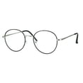 thumbnail image 2 of Classic 90s Metal Rim Round Clear Lens Eye Glasses Frame Silver Black, 2 of 4