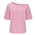 thumbnail image 6 of Karight Womens Oversized Tshirts Boat Neck Off Shoulder Short Sleeve Tops Loose Fit 2025 Summer Fashion Casual Basic Tees, 6 of 7