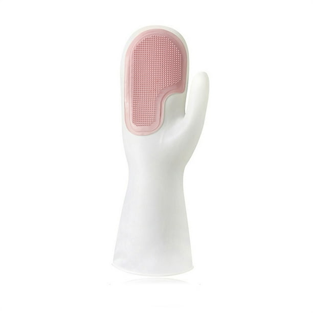 Inteprter 1 par de guantes para lavar platos, fregador de manos, manoplas de esponja reutilizables para alimentos, herramientas resistentes al calor, Suministros de limpieza para el hogar Rosa Inteprter HA061276-01B
