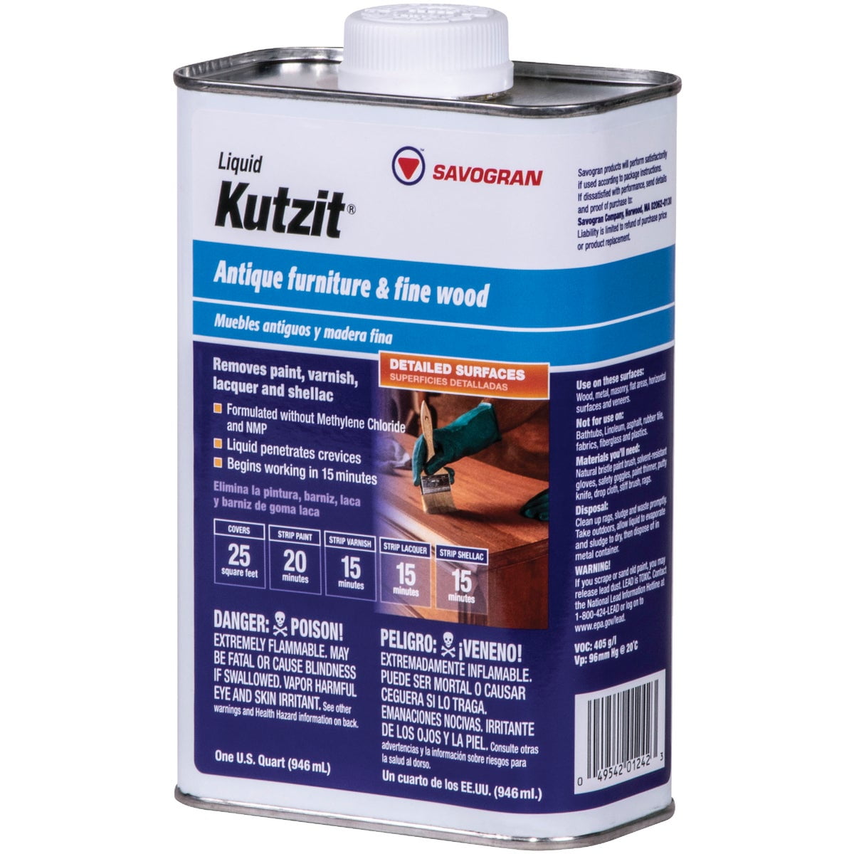 SAVOGRAN Kutzit 01242 Paint/Varnish Remover, Liquid, Aromatic, Blue, 1