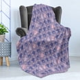thumbnail image 4 of Paint Soft Flannel Fleece Throw Blanket, Paintbrush Blow Violet Hues Small Circular Pattern Modern and Rounded, Cozy Plush for Indoor and Outdoor Use, 70" x 90", Dark Ceil Blue Lilac, by Ambesonne, 4 of 5