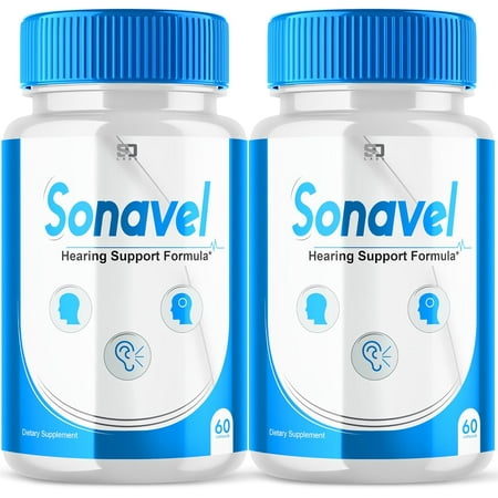 (2 Pack) Sonavel Supplement Pills- For Hearing Support Tinnitus - Premium Formula - White Color Pills and One Size - 120 Capsules