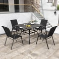 thumbnail image 6 of CHINNLUU Patio Chairs Set of 4, Stackable Outdoor Dining Chairs for All Weather Textilene Fabric & Metal Frame, Outdoor Chairs Set for Backyard Deck Garden, 6 of 8