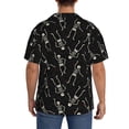 thumbnail image 3 of Rateoe Happy Skeletons Dancing Print Mens Front Pocket Hawaiian Shirts Casual Shirts Short Sleeve Button Down Beach Tropical Shirts-Small, 3 of 5
