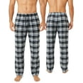 thumbnail image 4 of Active Club Men’s Flannel Pajama Pants 3 Pack– Soft Sleep & Lounge Pants with Pockets & Adjustable Drawstring – Plaid Lounge Bottoms (Red Blue/Blue Grey/White Black Plaid, Medium), 4 of 6
