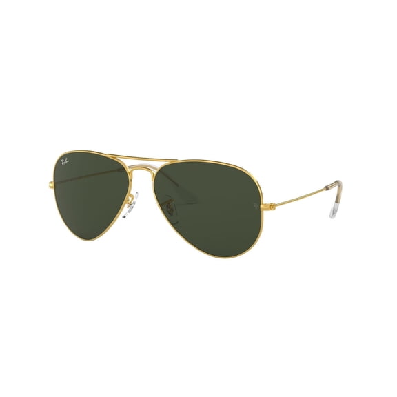 RAY-BAN RB3025 AVIATOR CLASSIC Pilot Shape Sunglasses Polished Arista Gold Frame | G-15 Green Lens 62mm