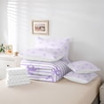 thumbnail image 6 of Feelyou Bowknot Bow Bedding Comforter Set 7pcs, Purple Lines Abstract Queen Bedding Sets, 6 of 8