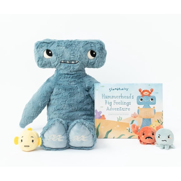 Slumberkins XL Hammerhead’s Big Feelings Adventure Set - Includes 20" XL Kin, “Hammerhead’s Big Feelings Adventure” Hardcover Book & 3 Micr