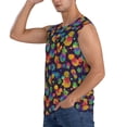 thumbnail image 3 of Fotbe Colorful Pineapples1 Men's Camiseta sin Mangas Estampada para Hombres, Playera Casual para Gimnasio, Entrenamiento, Playa-XX-Large, 3 of 7