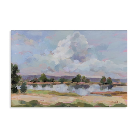Stupell Industries Contemporary River View Overhead Clouds Canvas Art, 24 x 16, by Silvia Vassileva