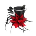 thumbnail image 3 of Vintage Chapeau Fascinator Mariage Femme Chapeau Victorien Gothique Fantaisie Robe Rouge, 3 of 9