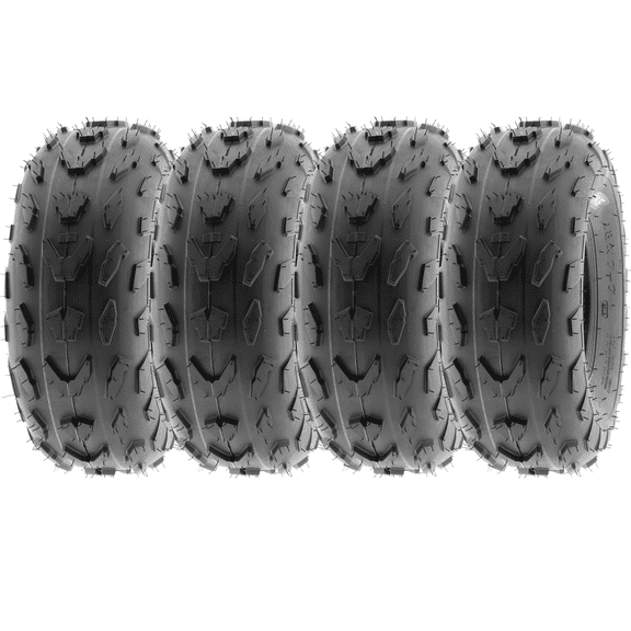 SunF ATV/UTV All Terrain Quad Tire 18x7-7 18x7x7 4 PR Tubeless A007 (Set of 4)