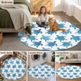 thumbnail image 6 of Blue Coastal Turtle Round Area Rugs Collection 6', Ocean Beach Nautical Marine Life Non Slip Indoor Circular Throw Runner Rug Floor Mat Carpet for Living Room Dining Table Bedroom Nursery, 6 of 9