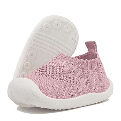 DEBAIJIA Toddler Shoes 1-5T Baby First-Walking Kid Shoes TPR Material Slip-on Sneakers Soft Sole Non Slip Mesh Breathable Lightweight Trainers