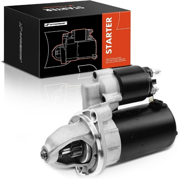 A-Premium Starter Motor Compatible with Mercedes-Benz C220 1995-1996 L4 2.2L, C230 1997-2000/2002 L4 2.3L, SLK230 1998-2004 L4 2.3L, 12V 1.2KW 9-Tooth Clockwise, Replace# 0001107037, 0001107403