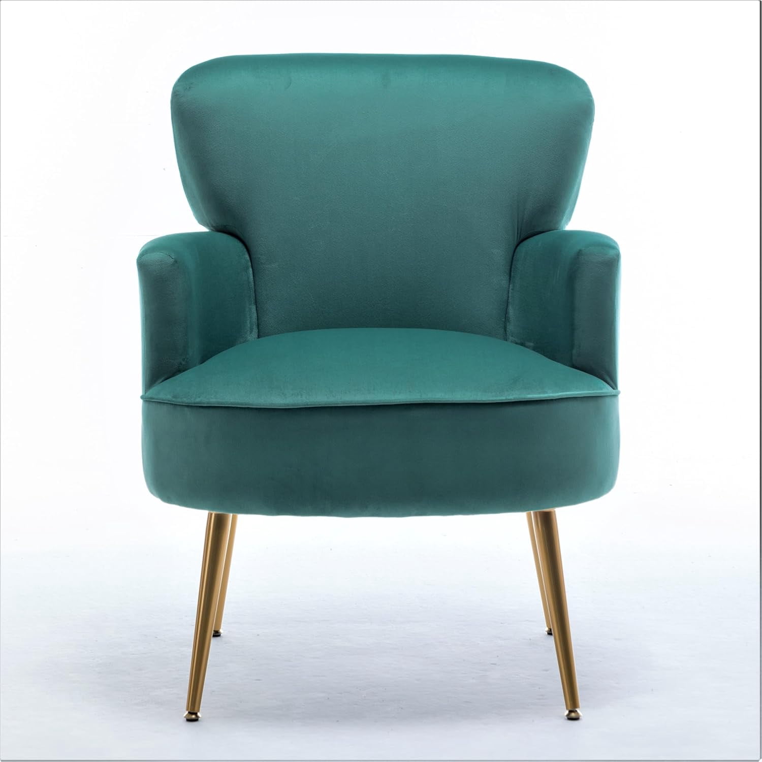 US Pride Furniture Trendy Velvet Accent Chair with Gold Metal Legs Upholstered Armchair for Small to Mid-Size Spaces Modern Living Room Bedroom Vanity Desk and Entryway Medium Mint Green
