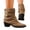 Khaki, variant on Willtoo Women Faux Suede Slouch Ankle Boots Pointed Toe Block Heel Short Booties Fall Winter Versatile Ruched Calf Fashion Walking Shoes for Date Street Office Outfits